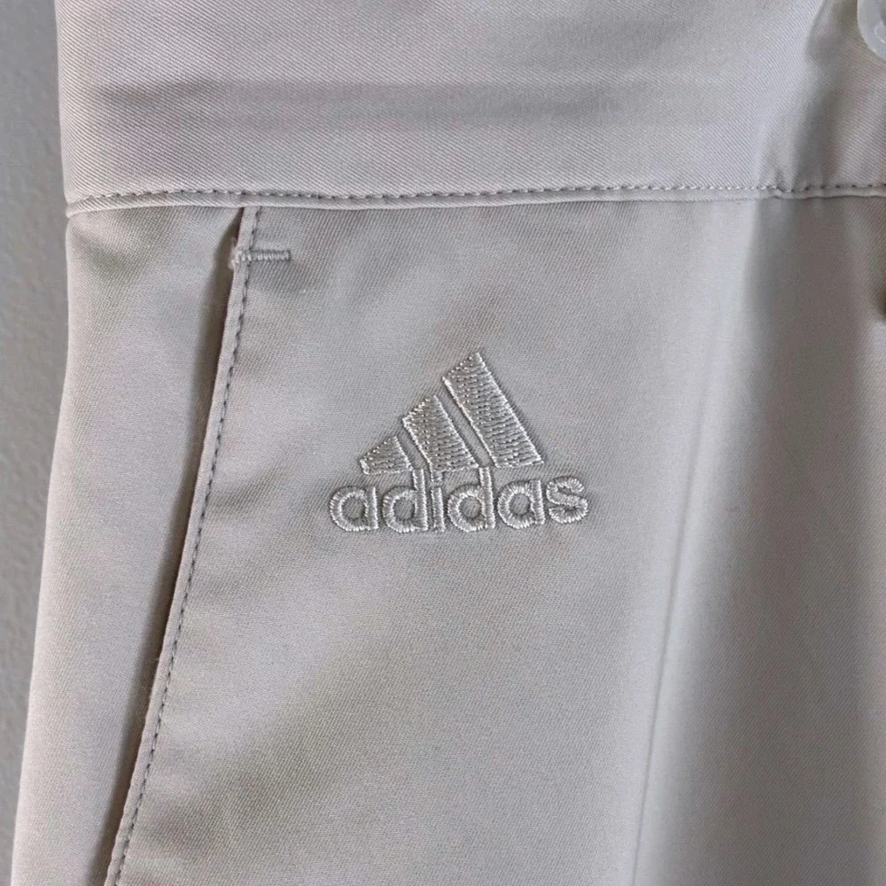 Adidas Mens Climalite GolfCore Pants Beige‎ Tan Flat Front Chino Trousers 42x32